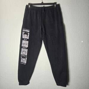 Hypland Hunter X Hunter Anime Black Sweatpants Size S Drawstring